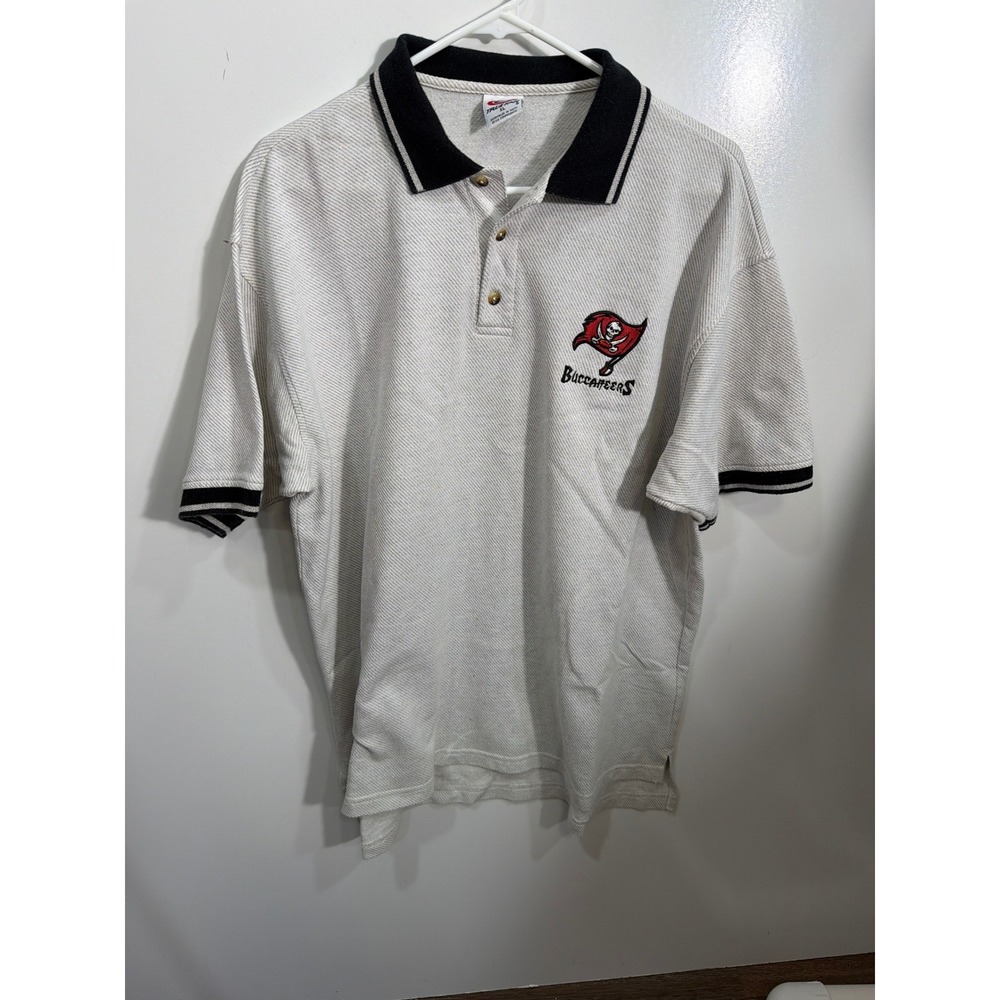 TRUE FAN Tampa Bay Buccaneers Embroidered Polo Shirt Mens‎ XL Golf Casual vTG